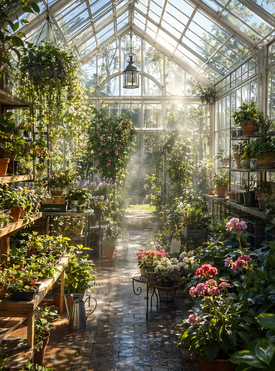 Sonniges Gewächshaus